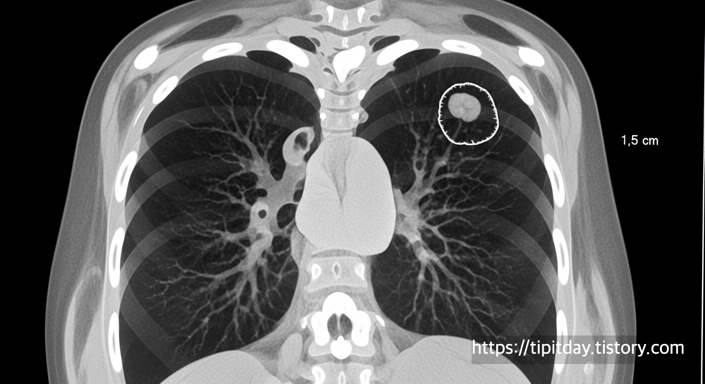 폐결절이 보이는 흉부 CT 영상