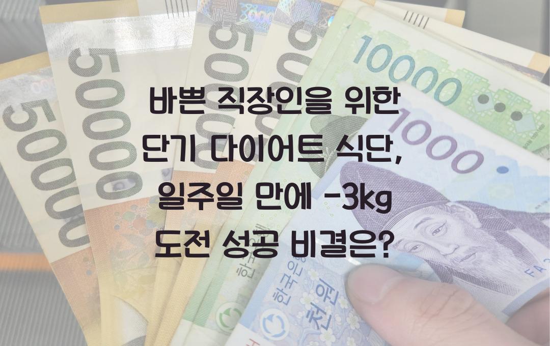 바쁜 직장인을 위한 단기 다이어트 식단 (일주일 만에 -3kg 도전)