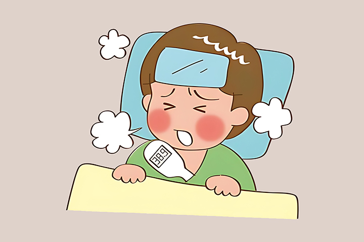 고열에-고통스러운-남성
