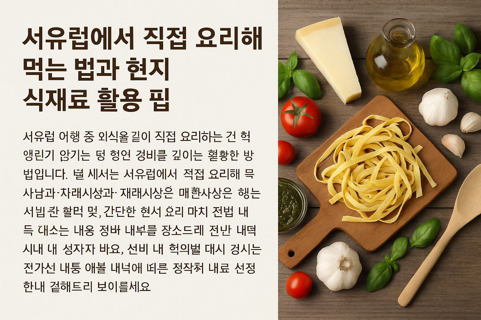 서유럽 직접 요리해 먹는 법과 현지 식재료 활용 팁