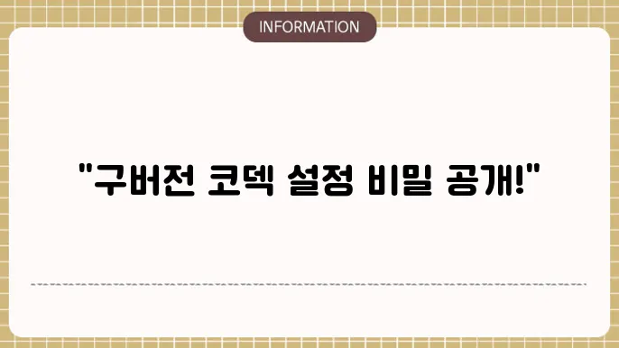 팟플레이어 사용자 설정 화면