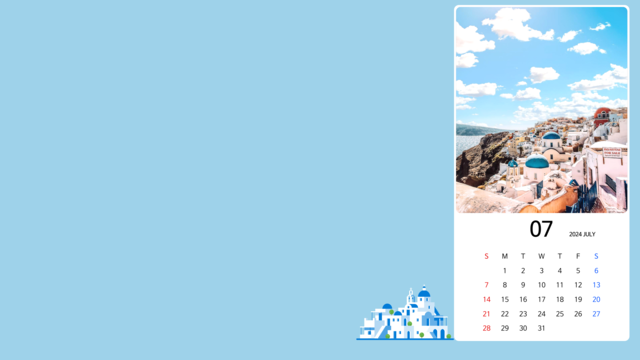 2024년 7월 달력 바탕화면