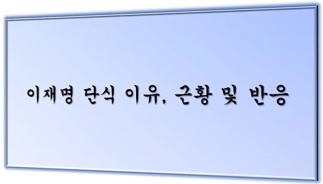 이재명 단식 메인 이미지