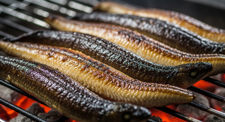 장어가 석쇠위에서 익어가고 있습니다. 사진만 봐도 장어 익는 냄새가 나지 않습니까?