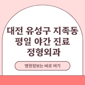대전 유성구 지족동 평일 야간진료 정형외과 진료 병원