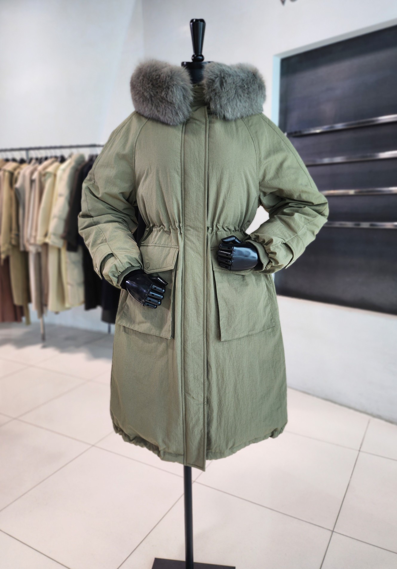 보브 후디드 구스다운 사파리 패딩 코트 7122417510