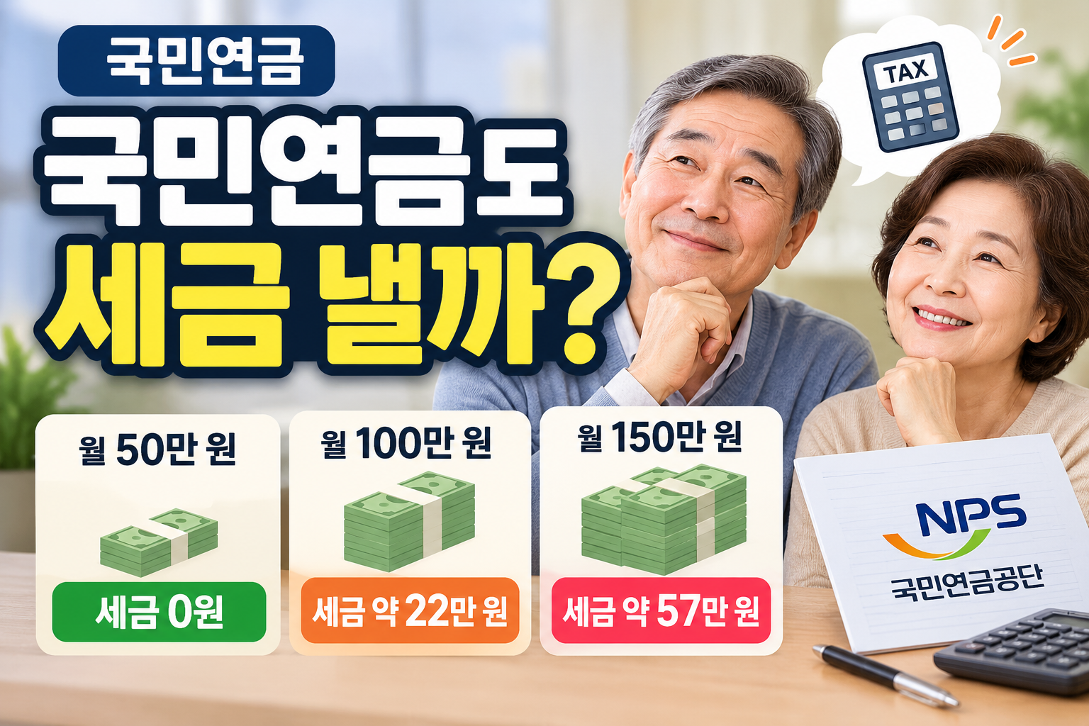 2026 국민연금 소득세 과세 기준과 월 수령액별 세금 안내