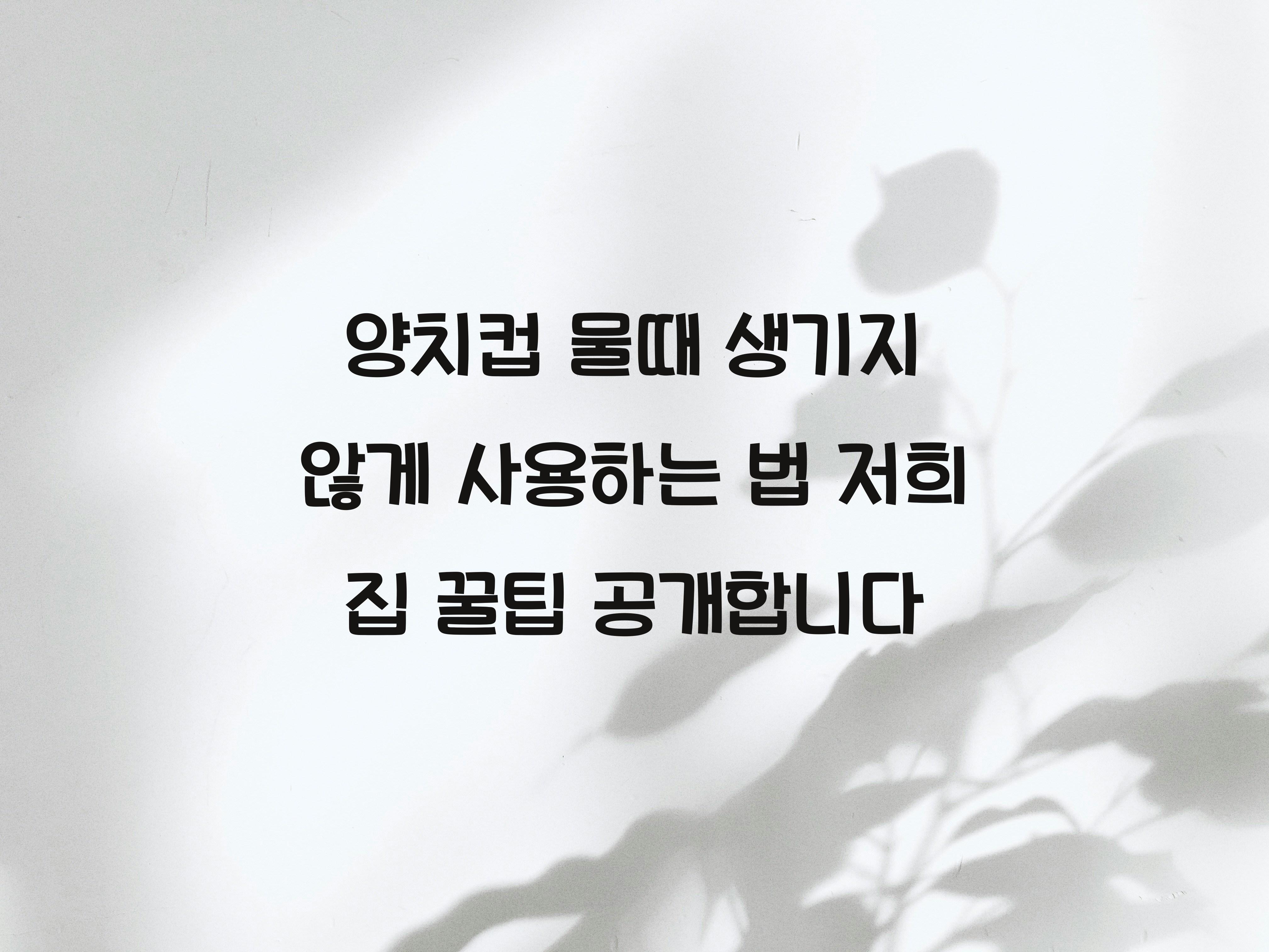 양치컵 물때 생기지 않게 사용하는 법