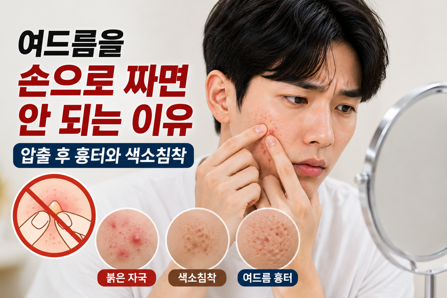 여드름을 손으로 짜면 안 되는 이유