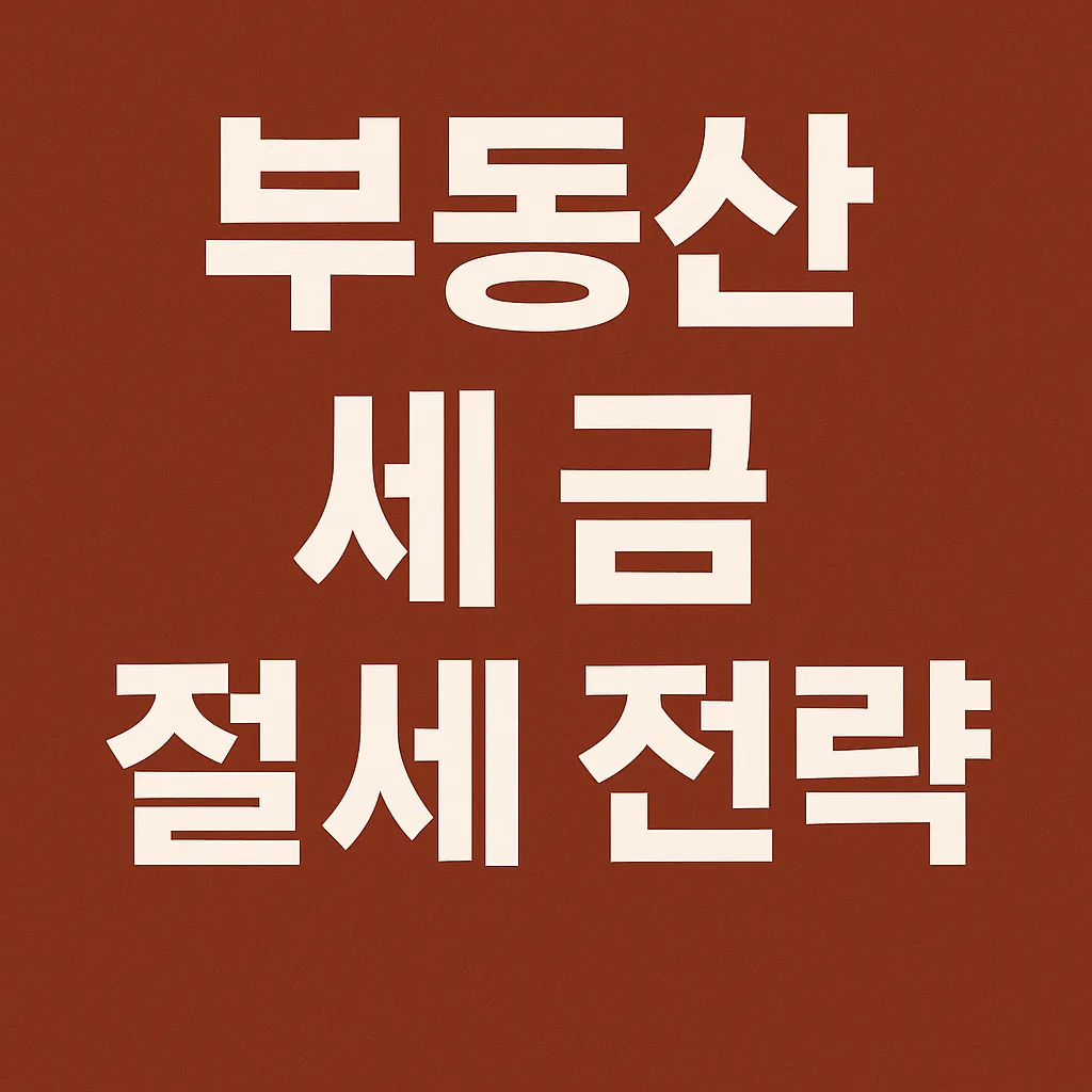 부동산 세금 절세 전략을 강조한 간결한 텍스트 썸네일 이미지