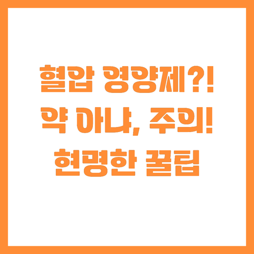 혈압 낮추는 영양제 약으로 오해 금지..