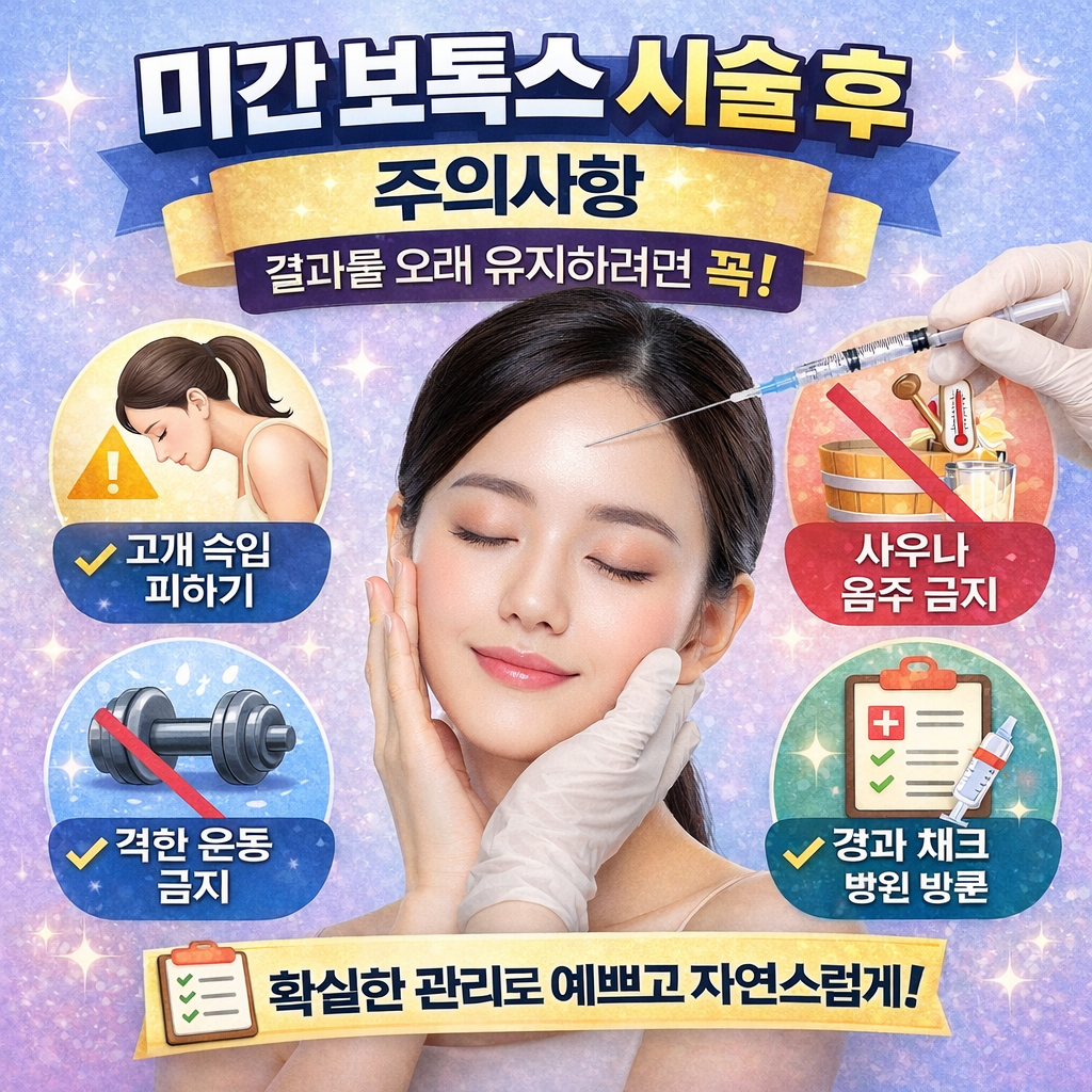 미간 보톡스 시술후 주의사항