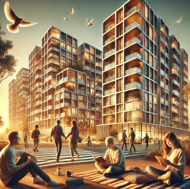 헬리오시티 아파트와 1~2인 가족의 이미지