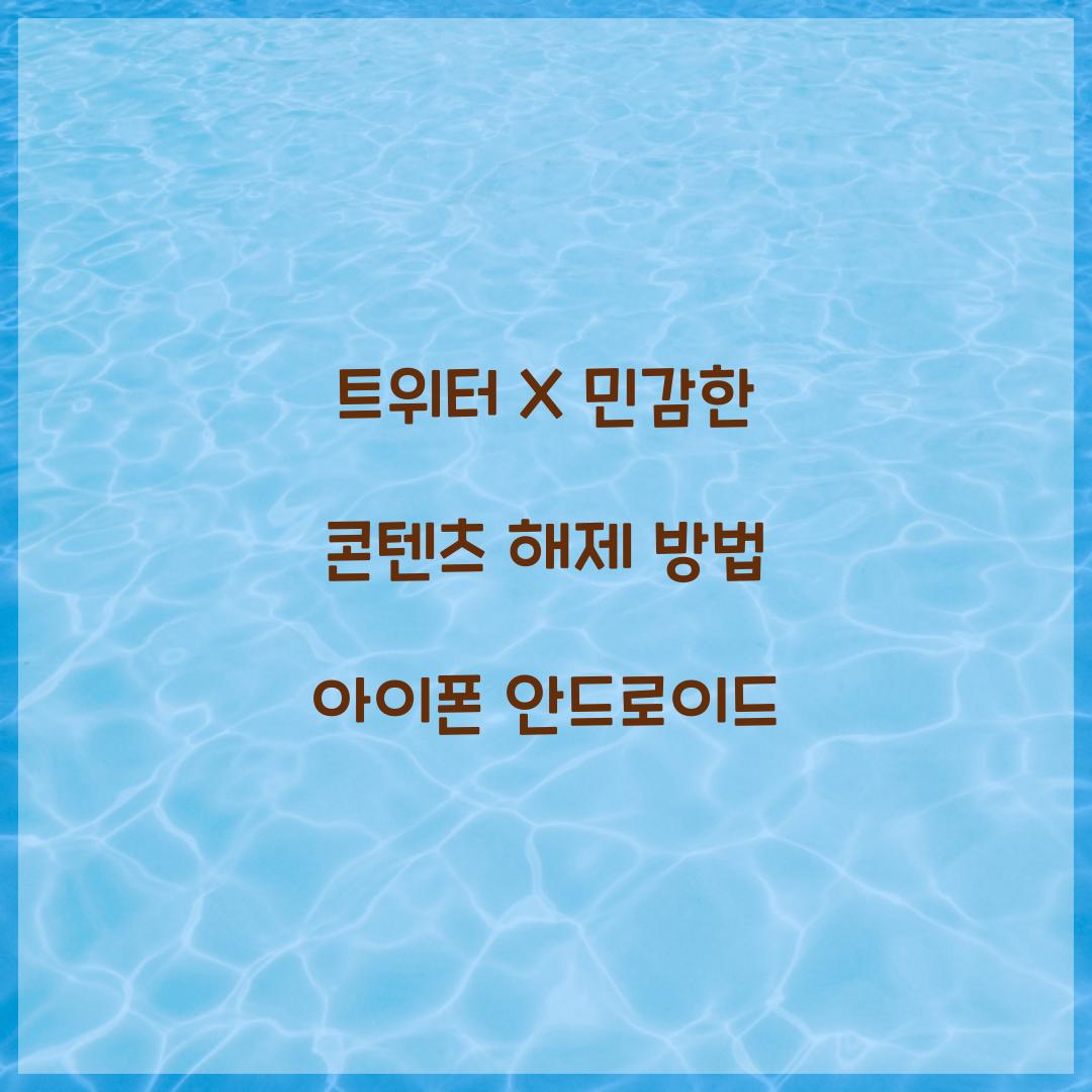 트위터 X 민감한 콘텐츠 해제