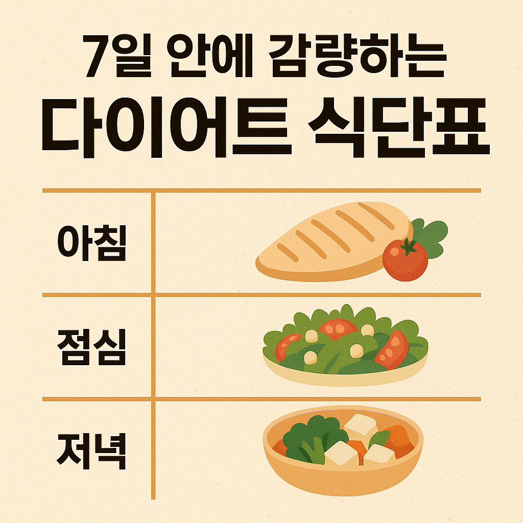 아침 점심 저녁 다이어트 식단표