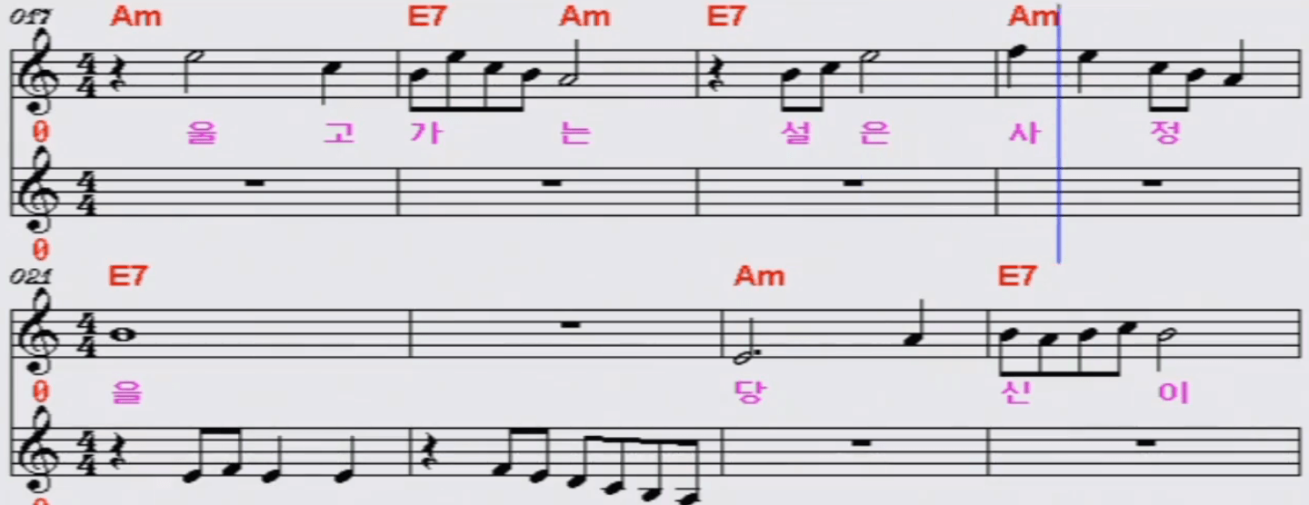 하춘화(황금심) 알뜰한 당신 악보