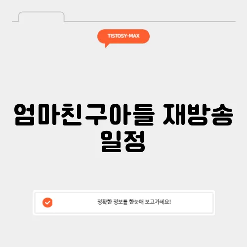 엄마친구아들 재방송 일정