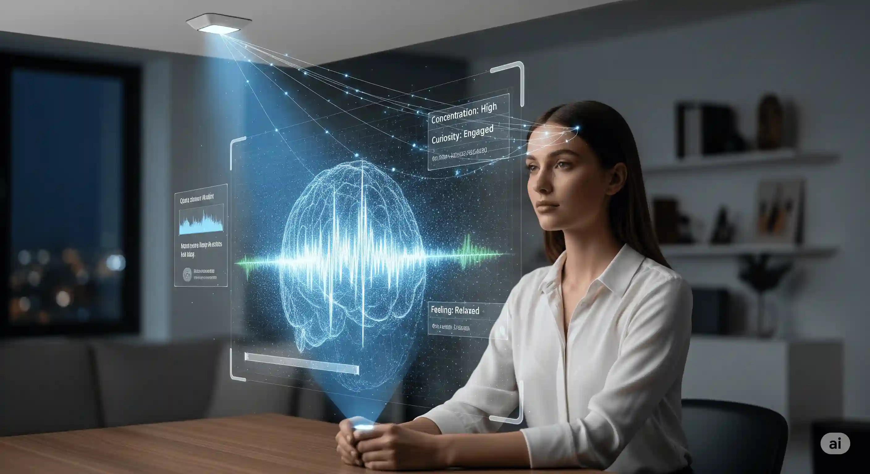 <img src="ai_emotion_interface.webp" alt="AI 기반 실시간 인터페이스가 사용자의 감정과 생각을 감지하며 공간과 상호작용하는 장면을 사실적으로 시각화한 이미지">