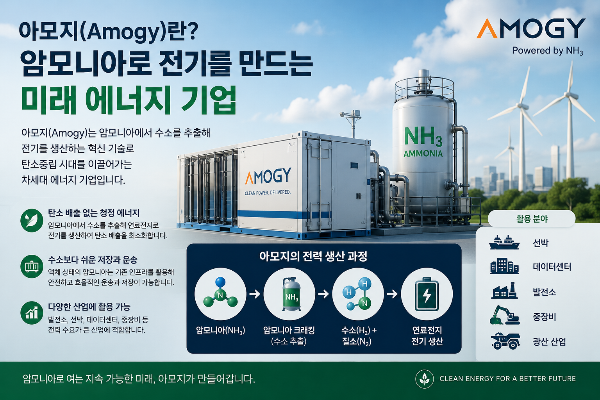 아모지(Amogy)란? 암모니아로 전기를 만드는 미래 에너지 기업