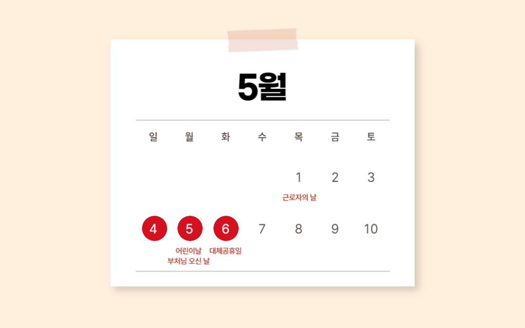 5월 대체공휴일