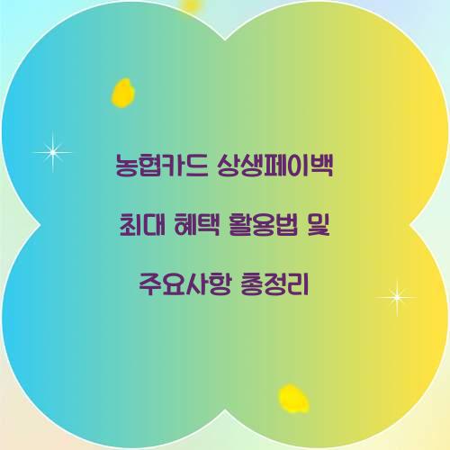 농협카드 상생페이백