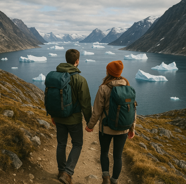 그린란드 커플 트레킹 사진