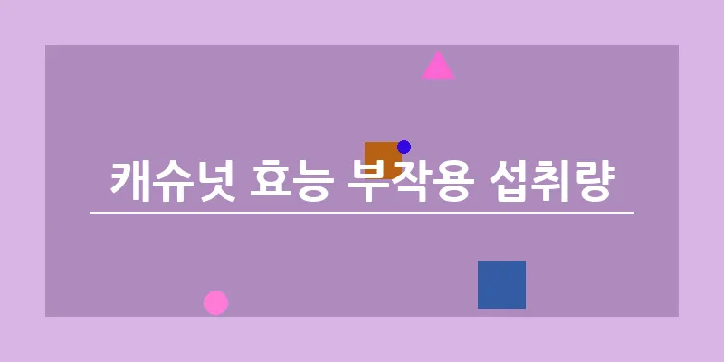 캐슈넛 효능 부작용 섭취량_14