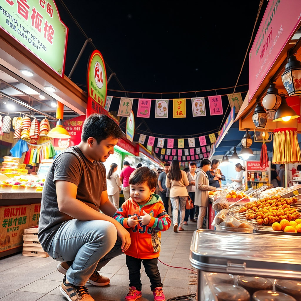 아이와 시장 구경