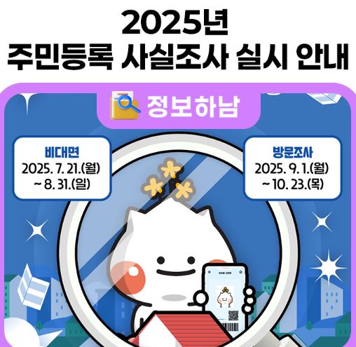 2025 주민등록 사실조사 지역별 참여독려