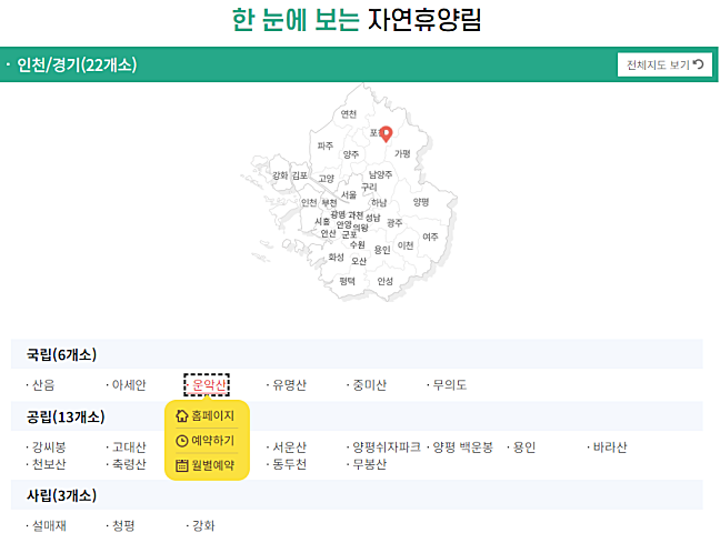 자연휴양림 예약 방법