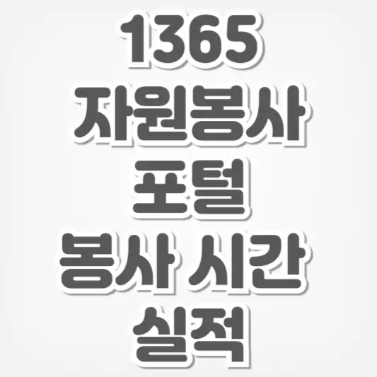 1365 자원봉사 포털-봉사 시간 실적 확인