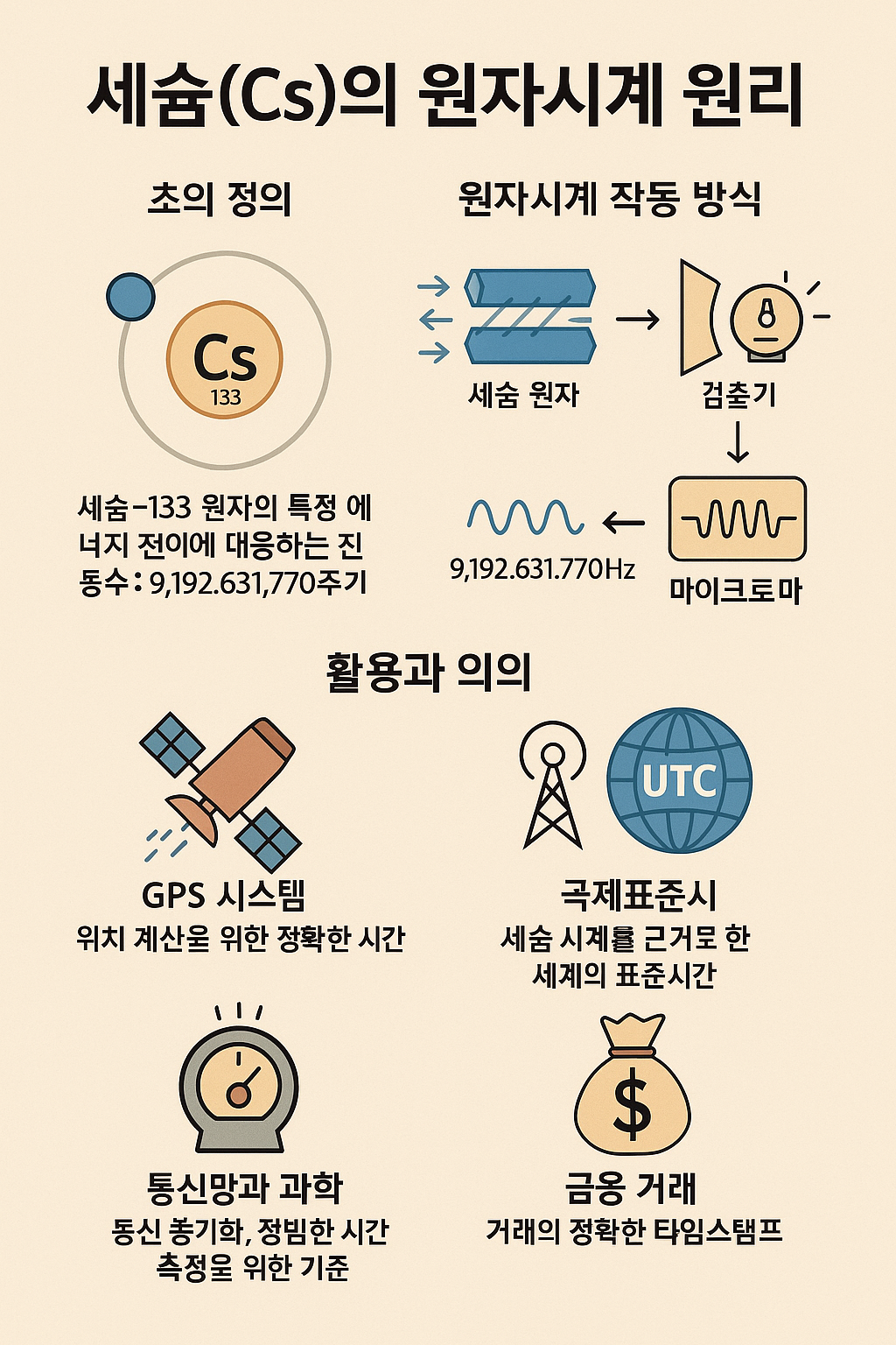 세슘(Cs)의 원자시계 원리: 시간을 정의한 원소의 과학