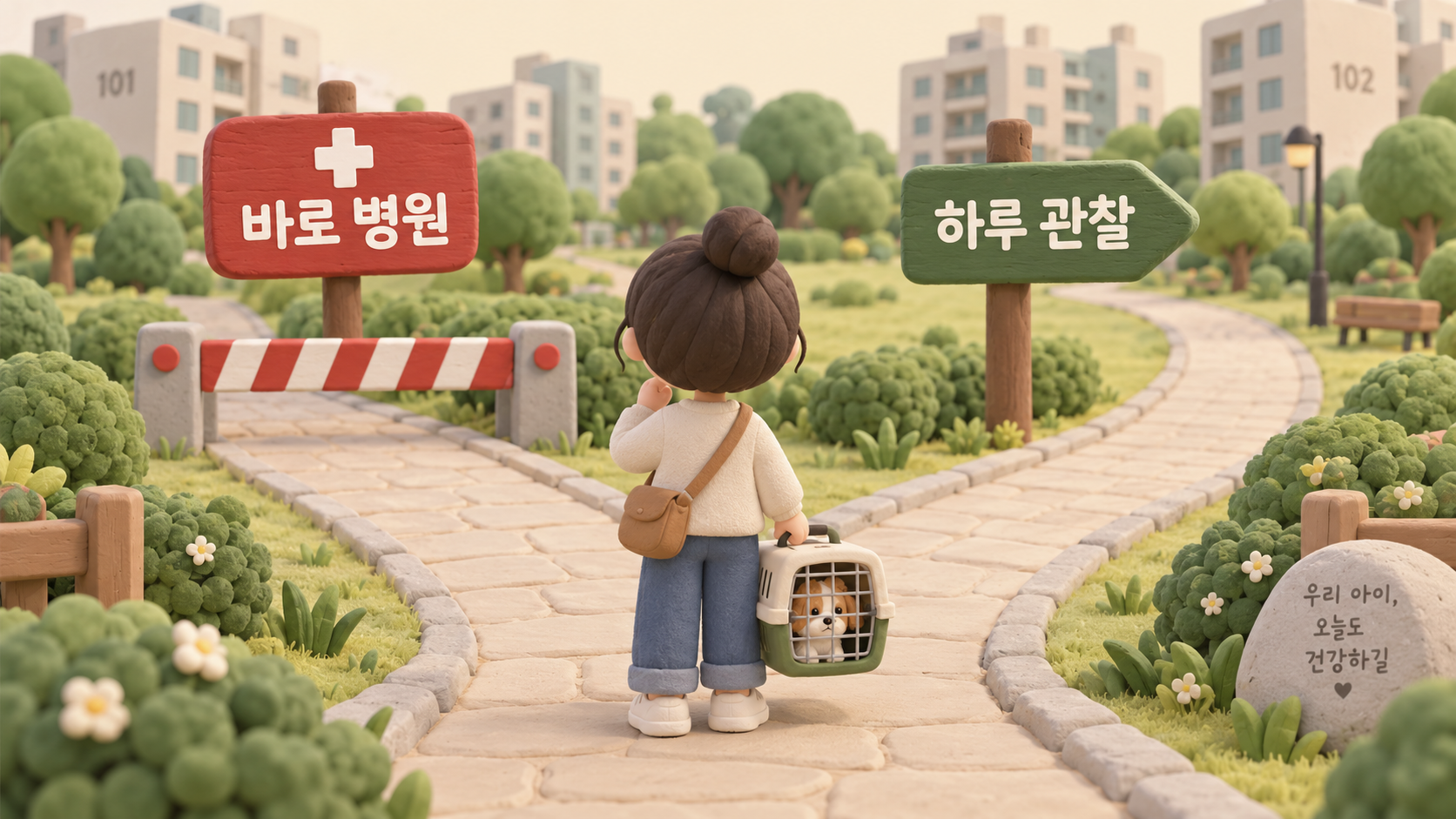 병원 가야 할지 갈림길