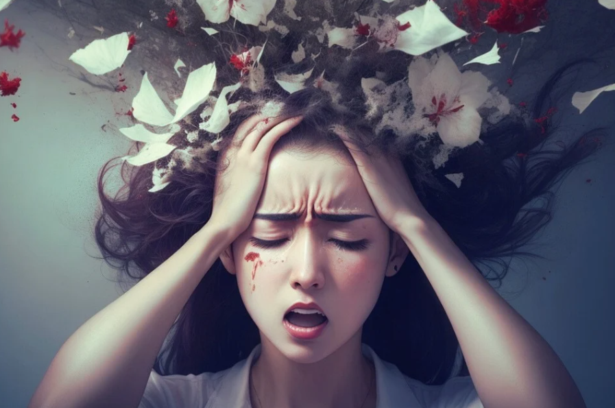 스트레스 받는 소녀 이미지