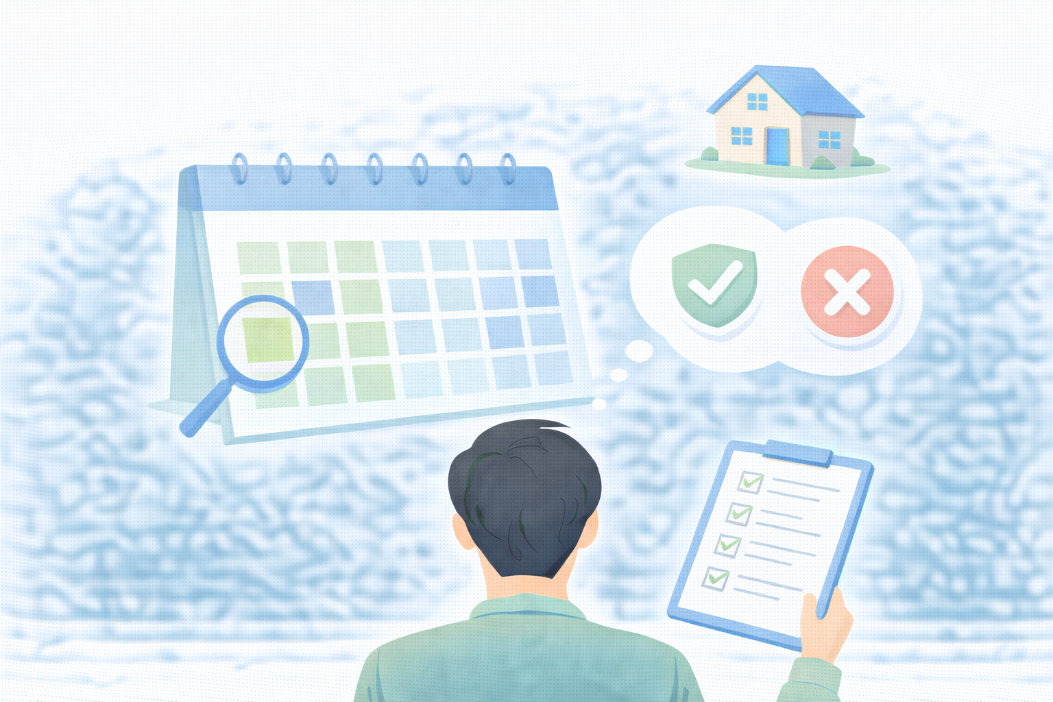 청약 일정과 실제 신청 판단 기준 차이를 설명하는 이미지