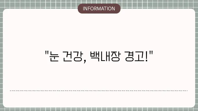 백내장 비문증: 발생 원인과 대처법