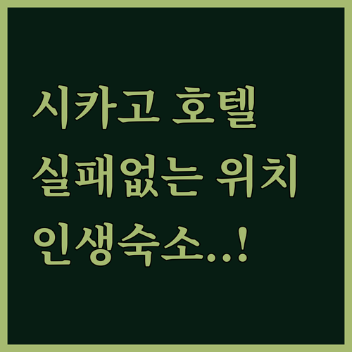 시카고 가볼만한 호텔 위치 분석 및 ..