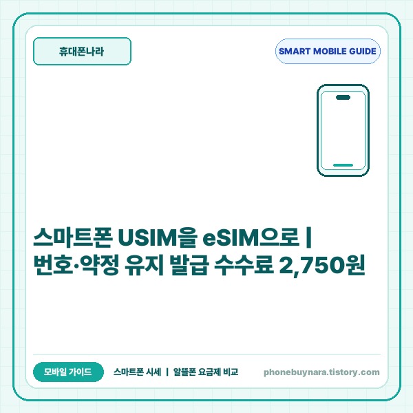 스마트폰 USIM 을 eSIM으로 전환 가이드: 통신사별 신청 방법과 필