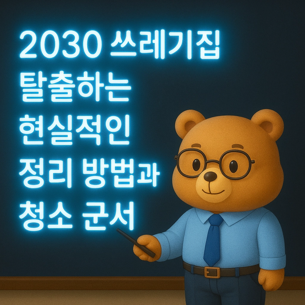 2030 쓰레기집 탈출하는 현실적인 정리 방법과 청소 순서