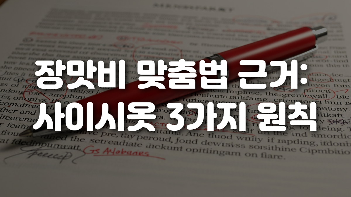 장맛비 맞춤법 근거 사이시옷 3가지 원칙