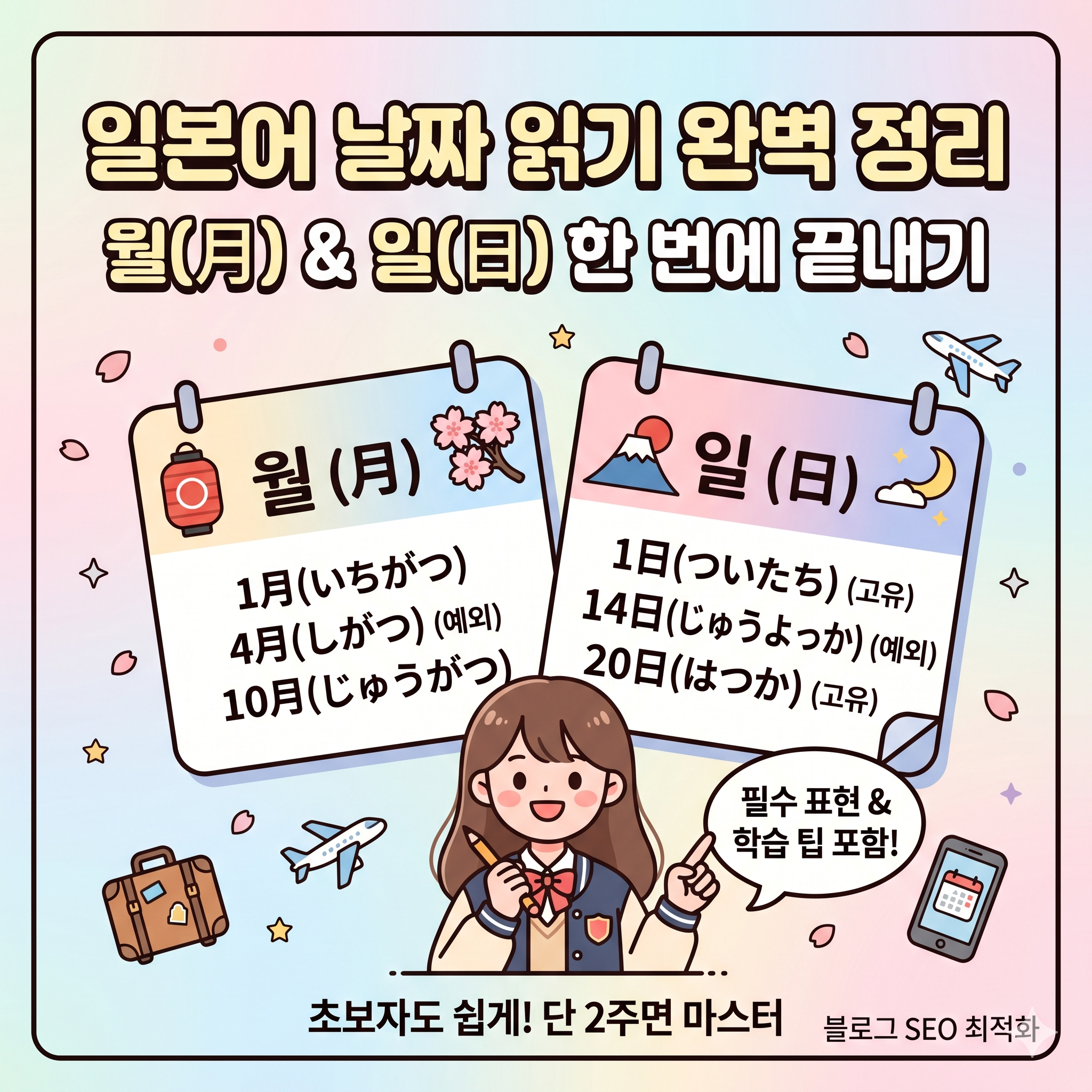 일본어 날짜 읽기 완벽 정리: 월(月)과 일(日) 한 번에 끝내기
