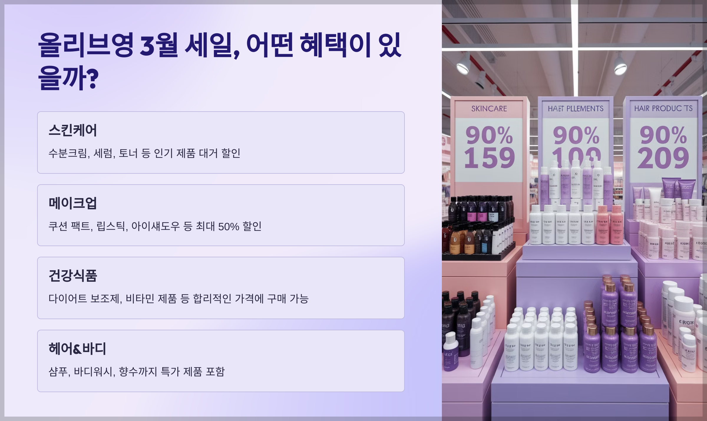 올리브영 3월 세일, 어떤 혜택이 있을까?