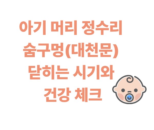 아기 머리 정수리 숨구멍(대천문) 닫히는 시기과 건강 체크