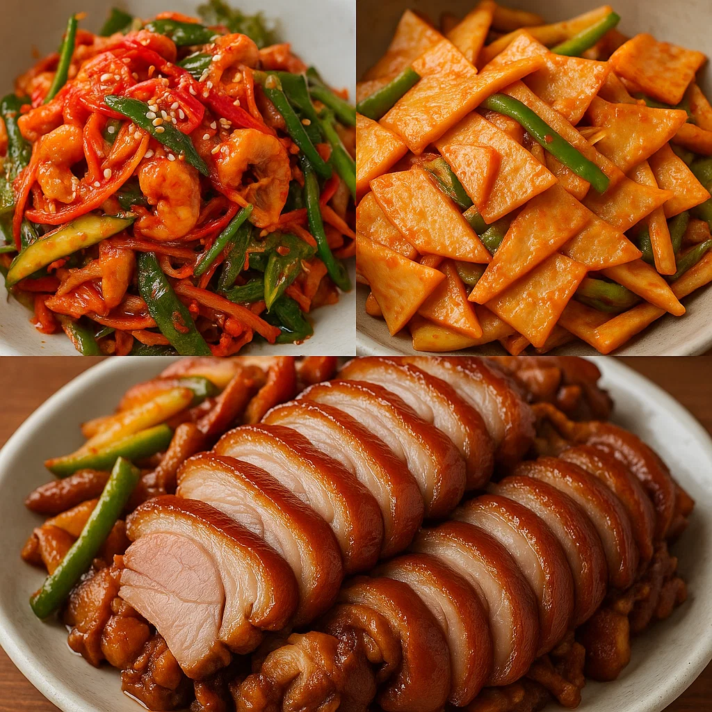 골뱅이무침-어묵볶음-족발