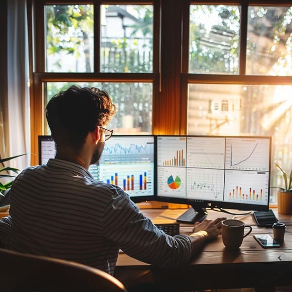 가계 지출을 검토 중인 한국 부부