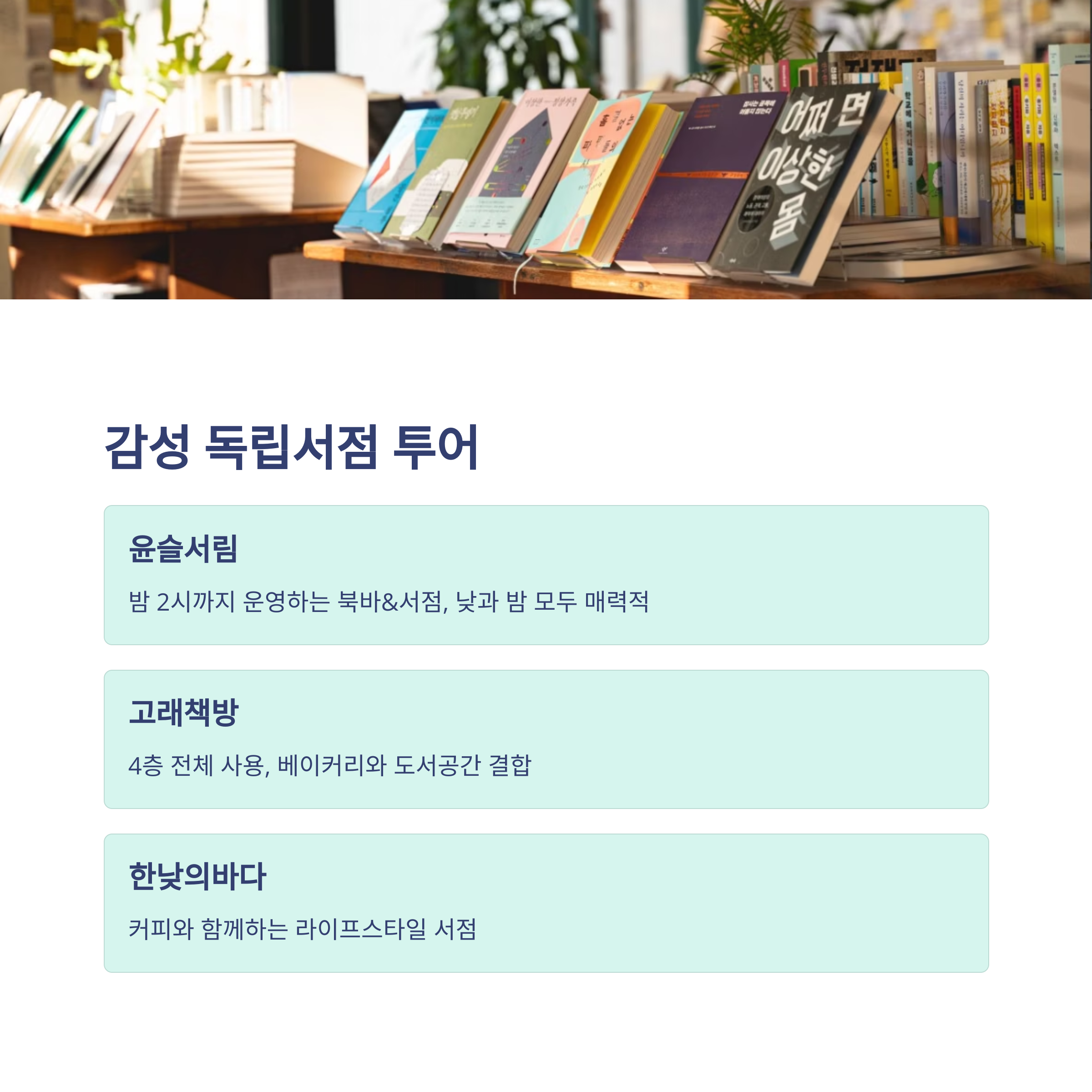 감성 독립서점 투어