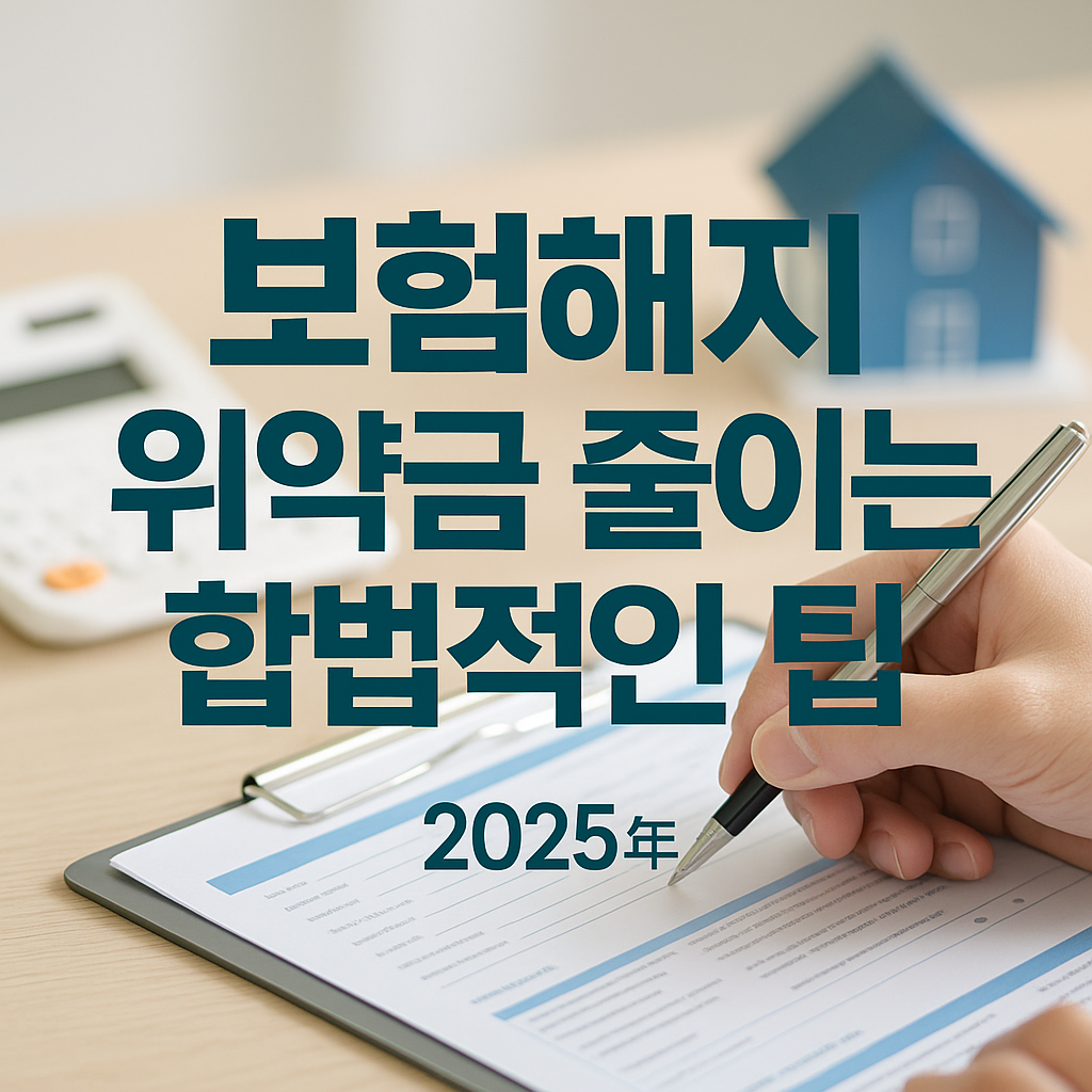 보험해지 위약금 줄이는 합법적인 팁