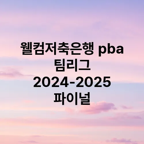 웰컴저축은행 pba 팀리그 2024-2025 파이널