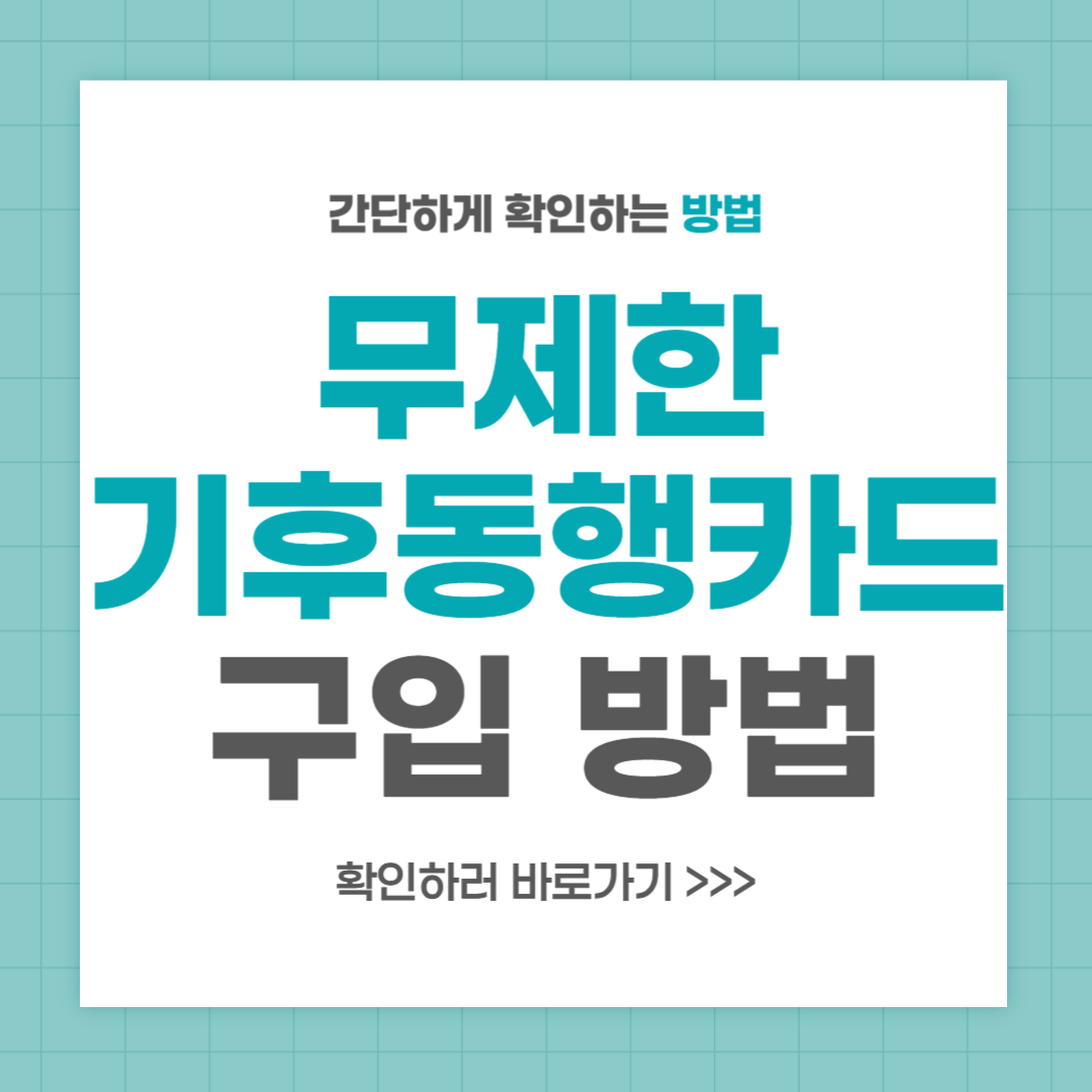 기후동행카드 신청 및 구입 방법