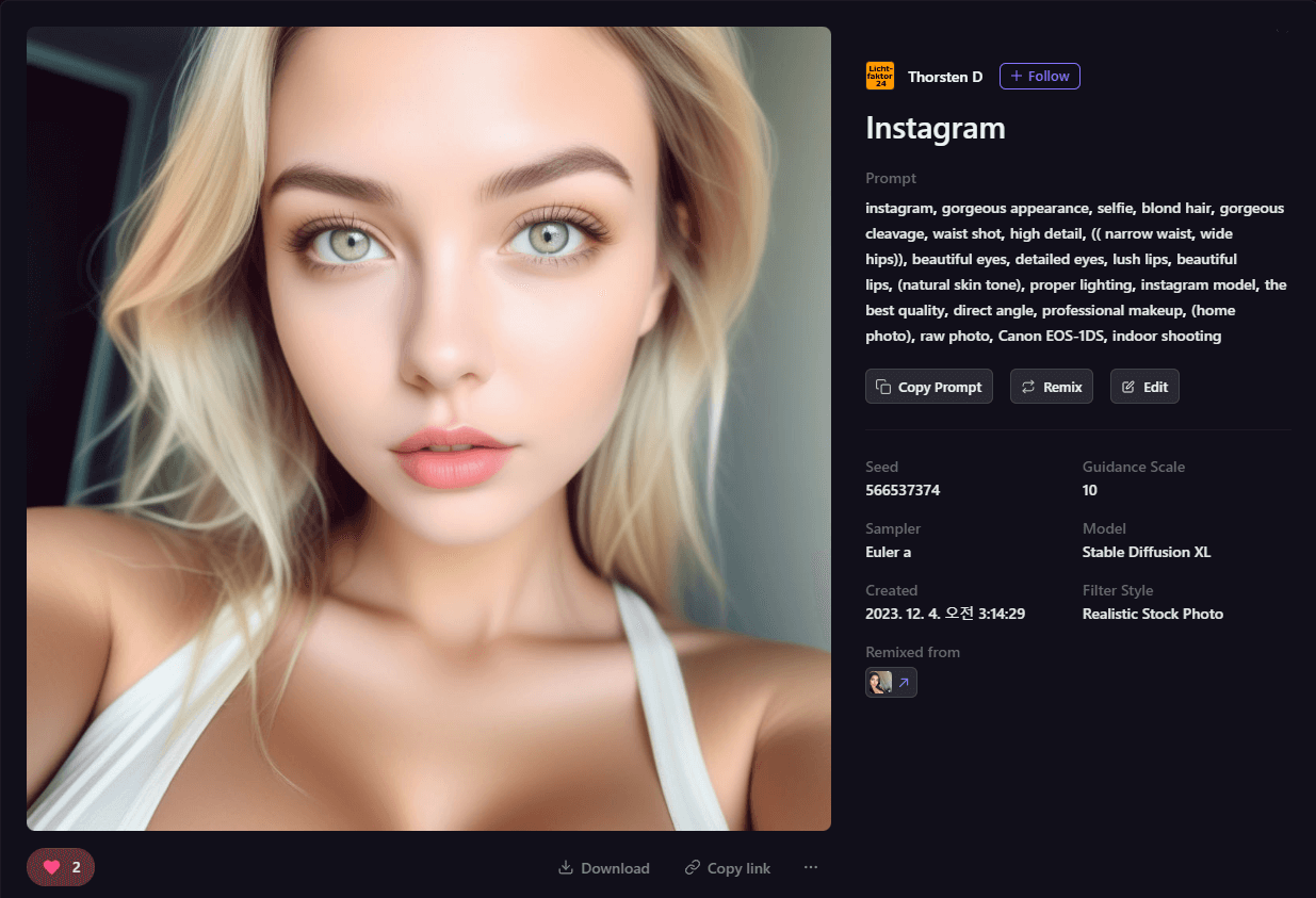 Playground AI 그림 - 인스타그램 사진